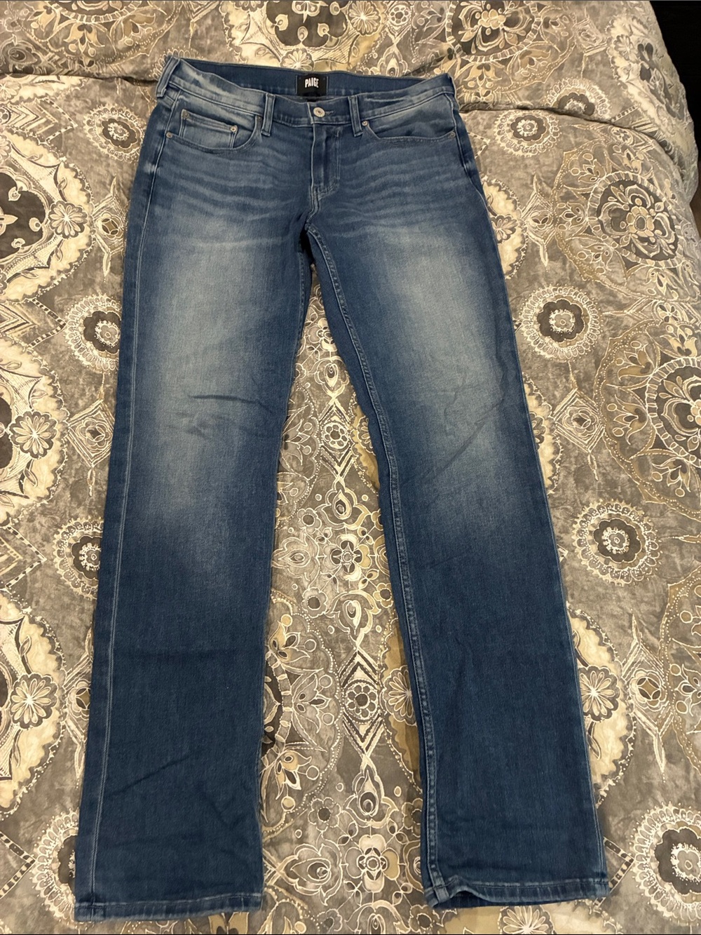 PAIGE Federal Slim Straight Jeans in Medium Blue Wash (Hansley)